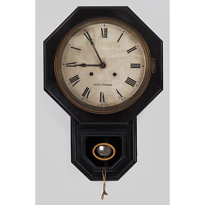 Vintage Seth Thomas USA Mahogany Cased Wall Clock