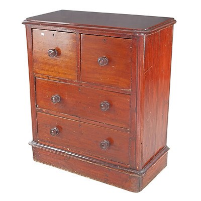 Victorian Mahogany Chest of Four Drawers Circa 1890