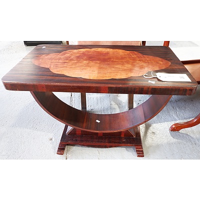 Art Deco Coffee Table In Black Walnut With Inlayed top