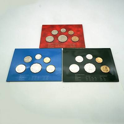 Three Uncirculated Coins Sets, 2002, 2004 and 2003