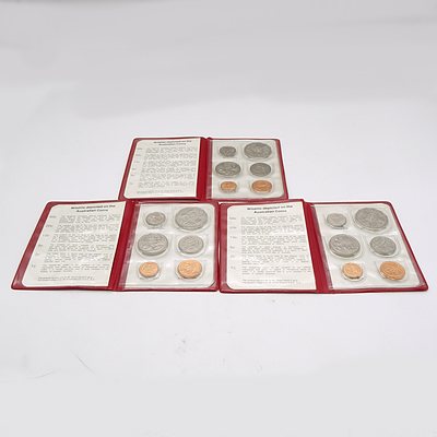 Three RAM Uncirculated Coin Red Booklets. 1978, 1980 and 1979