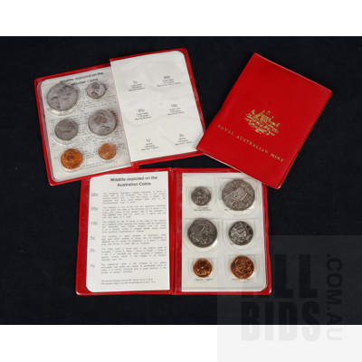 Three 1983 RAM Uncirculated Six Coin Red Booklets