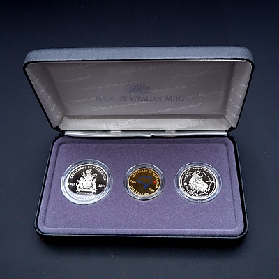 RAM 2001 Centenary of Federation, Territory Proof Three Coin Set, Norfolk Island