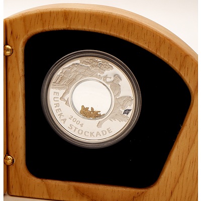 Limited Edition Perth Mint 2004 Eureka Stockade 150th Anniversary Silver Locket Coin, No 53