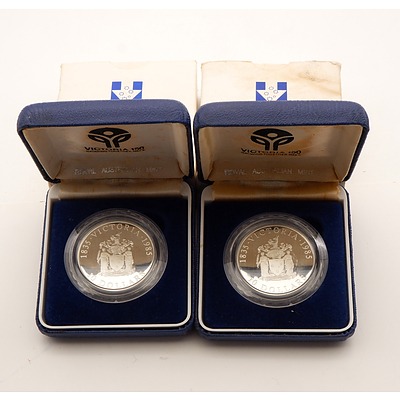 Two RAM 1985 State Series $10 Silver (92.5%) Proof Coins, Victoria