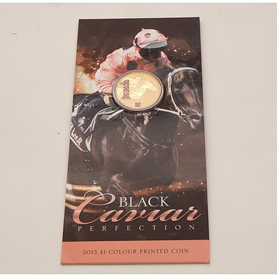 RAM 2013 Black Caviar Perfection Carded Uncirculated $1 Coloured Coin