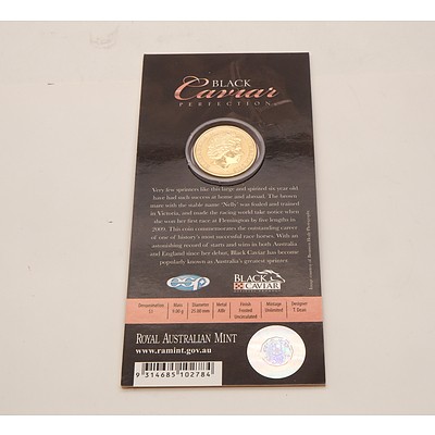 RAM 2013 Black Caviar Perfection Carded Uncirculated $1 Coloured Coin