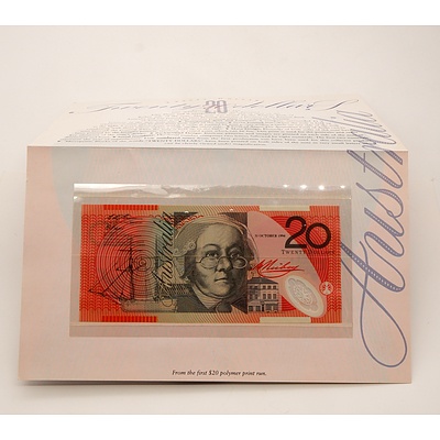 1994 $20 Note From the First $20 Polymer Print Run, AK94000920
