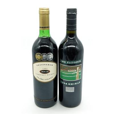 Leasingham Bin 56 Clare Valley 1993 Cabernet Malbec and The Paddock 2002 Shiraz - Two Bottles (2)