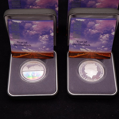 Two 2002 Year of the Outback Silver (99.9%) Proof Coins