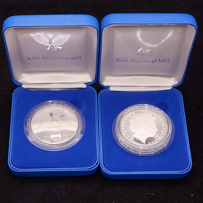 Two 1998 Parliament House 10 Years On, $1 Silver (99.9%) Coin