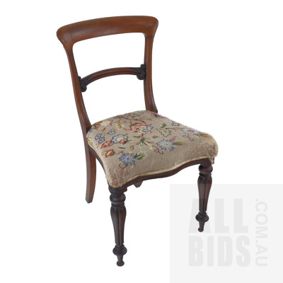 Victorian Mahogany Single Chair with Fluted Legs Circa 1880