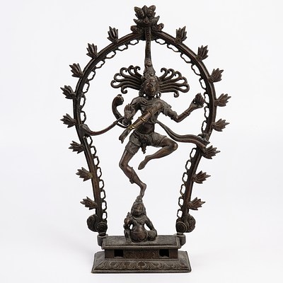 Indian Cast Bronze Figure of Shiva Nataraja, Lord of the Dance