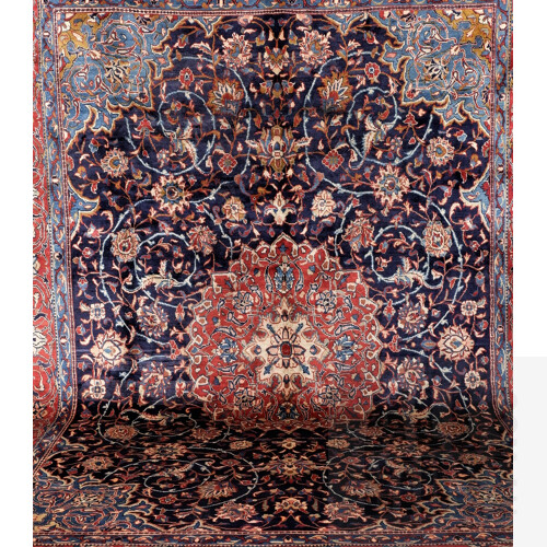 Very Large Impressive Room Size Persian Sarouk Hand Knotted Thick Pile Wool Carpet