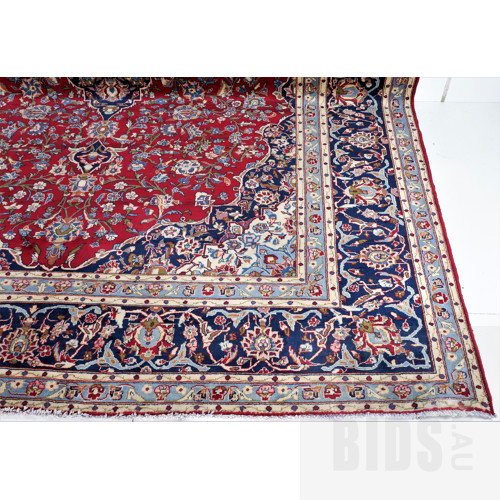 Very Large Room Sized Thick Persian Hand Knotted Soft Wool Tabriz Carpet