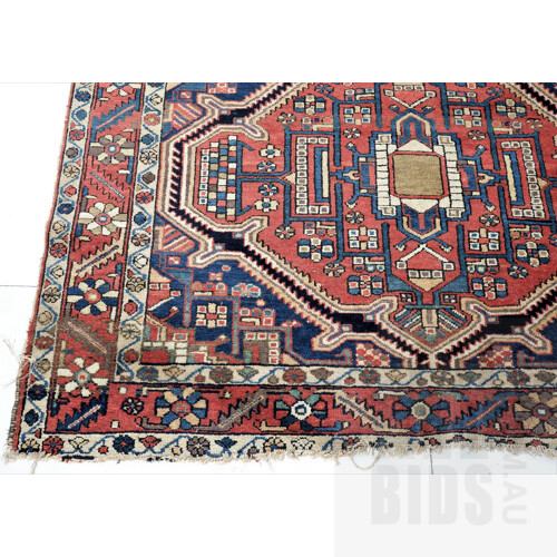 Very Interesting Antique Caucasian North West Persian Transitional Zone Hand Knotted Wool Rug