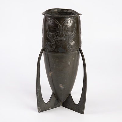 Liberty & Co Tudric Pewter Bullet Vase Designed by Archibald Knox Circa 1910