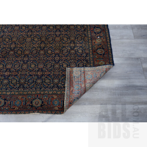 Antique Fine Sarouk Hand Knotted Persian Rug with Herati Pattern