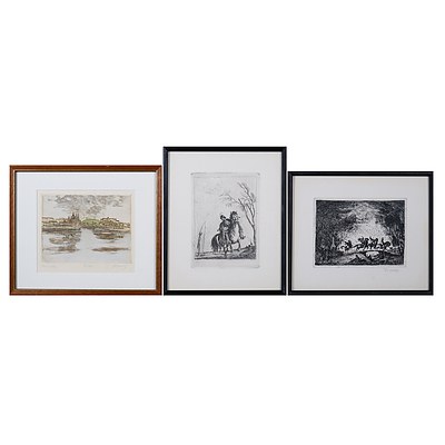 Three Framed Limited Edition Etchings Including Rudnay