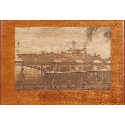 Carved Timber Relief of Darwin Harbour, 21 x 32 (image size)