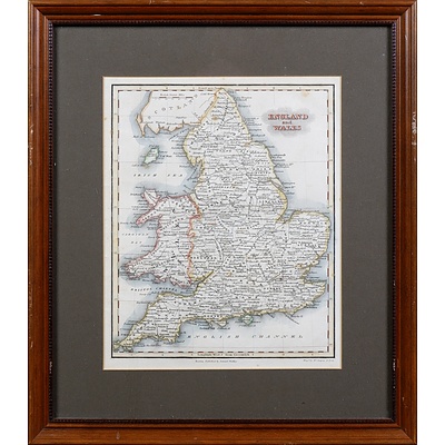 Three Framed Antiquarian Maps: France, Van Dieman's Land & England and Wales
