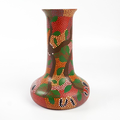 Central Australian Indigenous Decorated Ceramic Vase