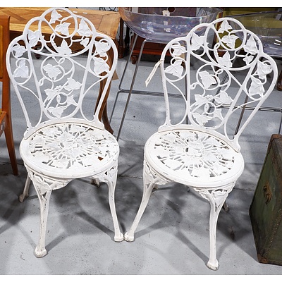 Pair Aluminum Patio Chairs with Ivy Motif