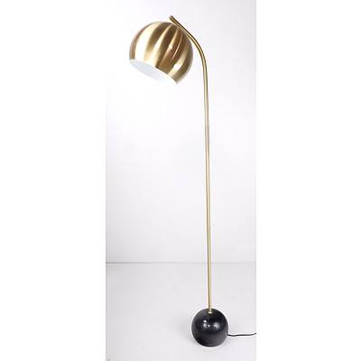 Modernist Floor Lamp in the Retro Style with Anodised Aluminium Shade