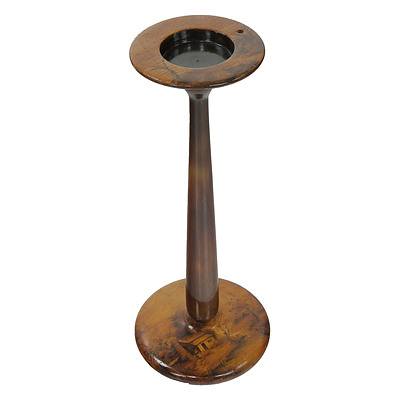 Vintage Turned Timber Smokers Stand with Pokerwork Decoration