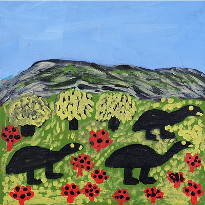 Dora Wari, Emu Country 2005, Acrylic on Canvas