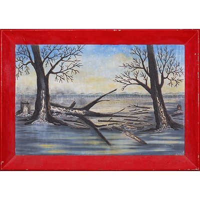 A. Douglas, Winter Landscape, Mixed Media on Board