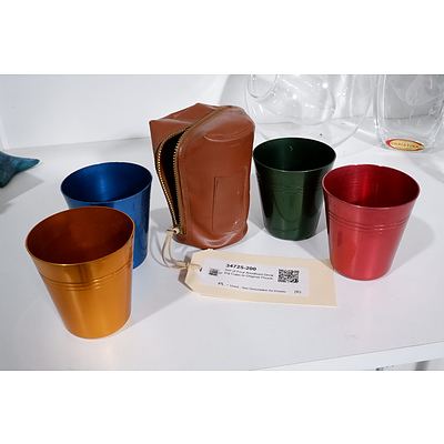 Set of Four Anodised Drinking Cups in Original Pouch