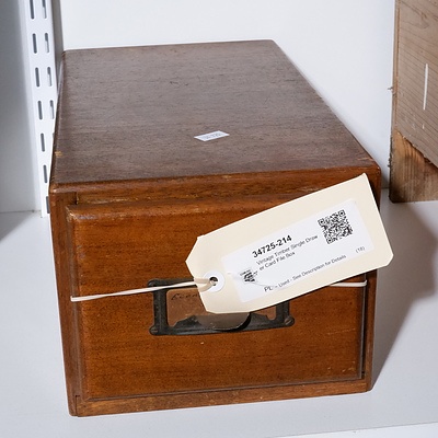 Vintage Timber Single Drawer Card File Box