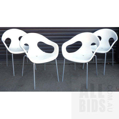 Six Italian Modernist Sunny Stacking Chairs Designed by Picco/Foschia for Arrmat