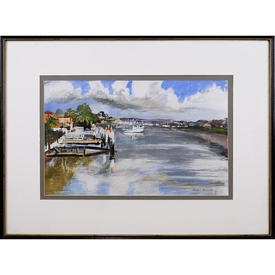 Helen Gauchat, Untitled (River Scene), Pastel, 25 x 41 cm