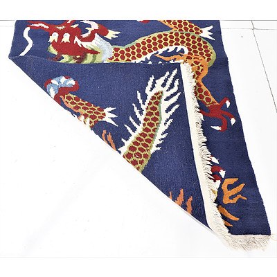 Chinese Hand Knotted Thick Wool Rug with Phoenix and Dragon Design