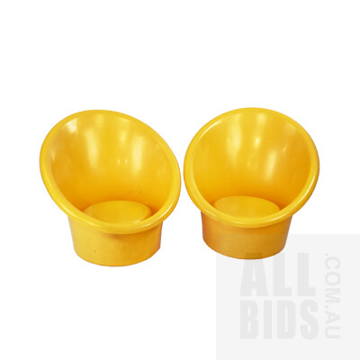 Pair of Yellow Plastic Tub Chairs Designed by Gjerløv Knudsen and Torben Lind for Ikea, 1970 
