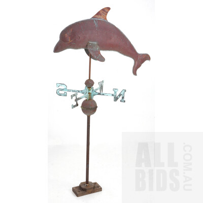 Vintage Copper Dolphin Weathervane