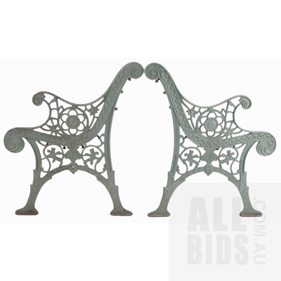 Set of Wrought Iron Bench Ends