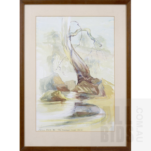 Norma Holt, The Meadow Creek, N.S.W., Watercolour, Image 49 by 34cm