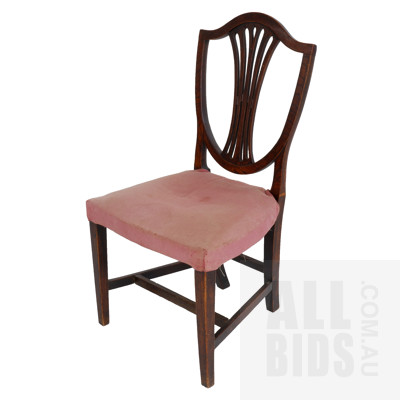 Georgian Stained Elm Hepplewhite Side Chair, 19th Century