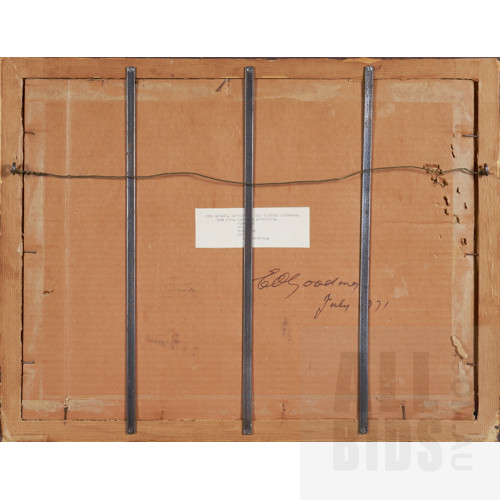 Edna Gooding (20th Century, Australian), Giffard via Sale Victoria, Australia, Bark Collage, 37 x 50 cm 