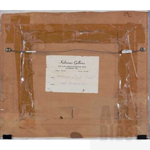 Max Middleton (1922-2013), Morning Cloud Tumut, Oil on Board, 19 x 24 cm
