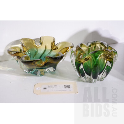 Two Vintage Murano Glass Table Bowls