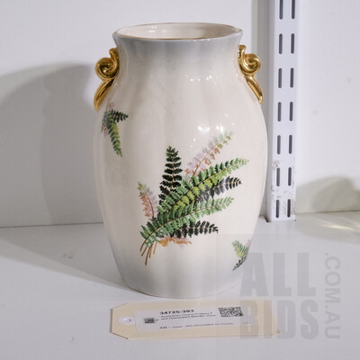 Australian Diana Pottery Fern Decorated Mantle Vase