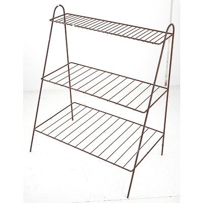 Three-Tiered Stepped Demilune Pot Plant Stand