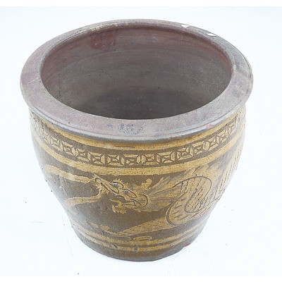 Large Garden Pot with Chinese Dragon