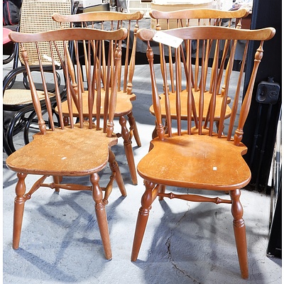 Set of Four 1950s Windsor Style Cottage Chairs