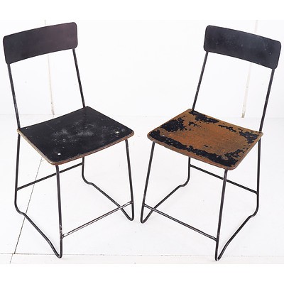 Pair of Vintage Steel Framed Outdoors Chairs