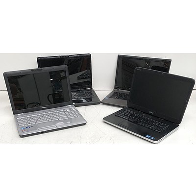 Toshiba, Dell & Leader 15-Inch Laptops - Lot of Four